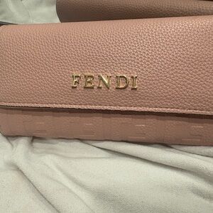 Fendi Blush Pink Leather Clutch